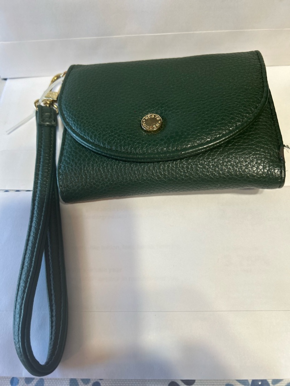 Steve Madden Leather Wristlet Wallet - Dark Green